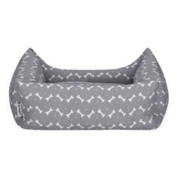 Pet Comfort Uniform Bone Gri-Beyaz Kedi ve Köpek Yatağı M 60x50cm - 3