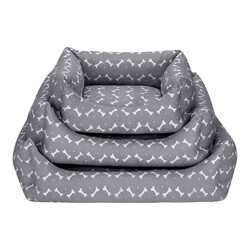 Pet Comfort Uniform Bone Gri-Beyaz Kedi ve Köpek Yatağı M 60x50cm - 4