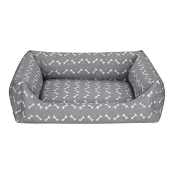 Pet Comfort Uniform Bone Gri-Beyaz Köpek Yatağı L 70x60cm - Pet Comfort