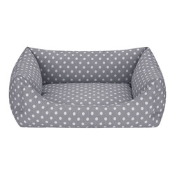 Pet Comfort Uniform Gri Puantiyeli Kedi ve Köpek Yatağı M 60x50cm - Pet Comfort
