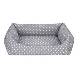 Pet Comfort Uniform Gri Puantiyeli Köpek Yatağı L 70x60cm - Pet Comfort