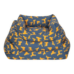 Pet Comfort Uniform Lacivert-Sarı Kedi ve Köpek Yatağı S 50x60cm - Thumbnail