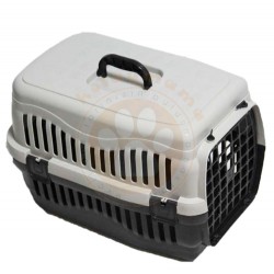 Diğer / Other - Kedi ve Köpek Plastik Taşıma Kafesi Gri (50x32x31 Cm)