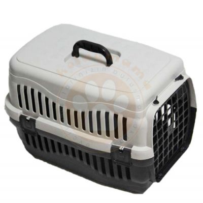 Kedi ve Köpek Plastik Taşıma Kafesi Gri (50x32x31 Cm)