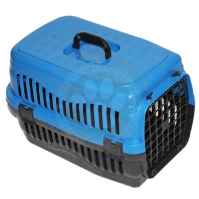 Kedi ve Köpek Plastik Taşıma Kafesi Mavi (50x32x31 Cm)