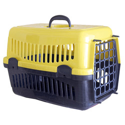 Diğer / Other - Kedi ve Köpek Plastik Taşıma Kafesi Sarı (50 x 32 x 31 Cm)