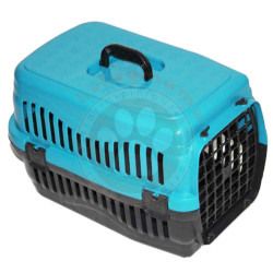 Diğer / Other - Kedi ve Köpek Plastik Taşıma Kafesi Turkuaz (50 x 32 x 31 Cm)