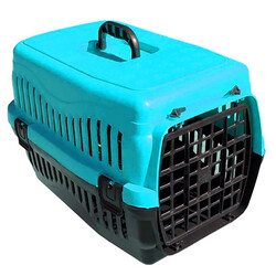 Kedi ve Köpek Plastik Taşıma Kafesi Turkuaz (48,5x32x32 Cm) - Diğer / Other