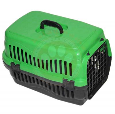 Kedi ve Köpek Plastik Taşıma Kafesi Yeşil (50 x 32 x 31 Cm)