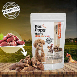 Pet Pops - Pet Pops Freeze Dry Tavuk Yüreği Köpek Ödülü 40 Gr