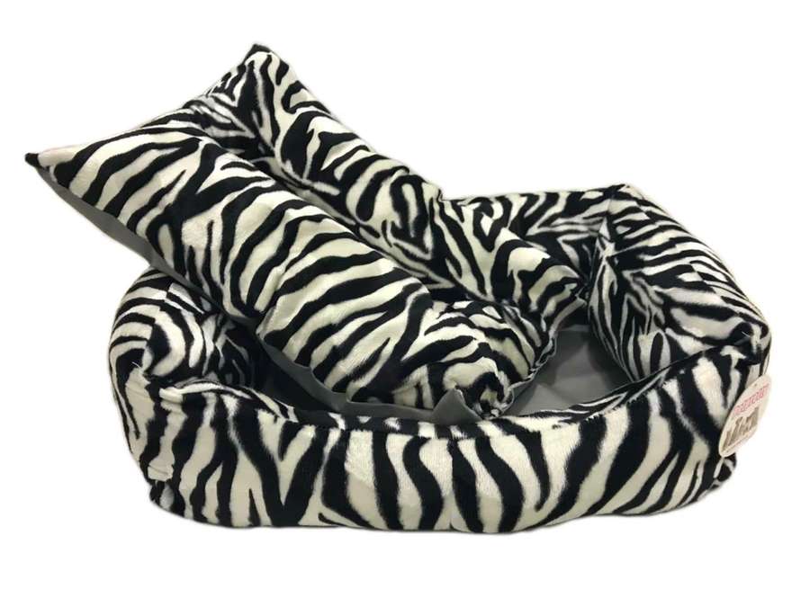 Pet Pretty Kedi ve Küçük Irk Köpek için Zebra Desenli Tay Tüyü Yatak No