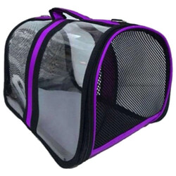 Pet Pretty Küçük Irk Köpek ve Kedi Şeffaf Çanta 44 x 25 x 27 Cm - Mor - Pet Pretty