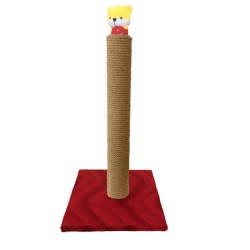 Pet Pretty Oyuncaklı Kare Taban Kedi Tırmalama Platformu 50 Cm Kırmızı - Pet Pretty