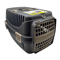 Pet Taşıma Sepeti Plastik Kapılı No:1 (Gri/Bej) - Diğer / Other