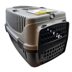 Pet Taşıma Sepeti Plastik Kapılı No:2 Versiyonlu (Metalik/Siyah) - Diğer / Other