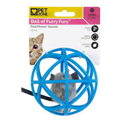 Pet Zone - Pet Zone Ball of Furry İnteraktif Kedi Otlu Sesli Kedi Oyuncağı