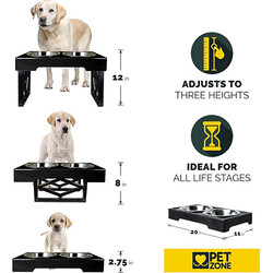 Pet Zone OurPets Barking Bistro Ayarlanabilir Yükseklikli 2 x 1.75 Lt Mama ve Su Kabı - 4