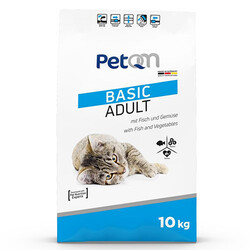 PetQm - PetQm Basic Balık Etli ve Sebzeli Yetişkin Kedi Maması 10 Kg