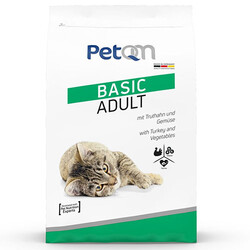PetQm - PetQm Basic Hindi Etli ve Sebzeli Yetişkin Kedi Maması 2 Kg