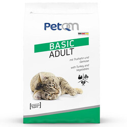 PetQm Basic Hindi Etli ve Sebzeli Yetişkin Kedi Maması 2 Kg - PetQm