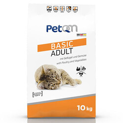 PetQm - PetQm Basic Kümes Hayvanı ve Sebzeli Yetişkin Kedi Maması 10 Kg