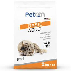 PetQm - PetQm Basic Kümes Hayvanı ve Sebzeli Yetişkin Kedi Maması 2 Kg
