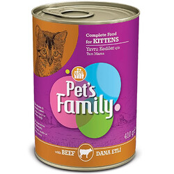Pets Family Kitten Beef Dana Etli Yavru Kedi Konservesi 410 Gr - Pets Family