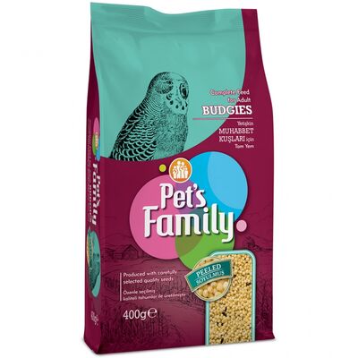 Pets Family Muhabbet Kuşu Yemi Soyulmuş 400 Gr