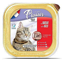 Plaisir Biftek (Sığır) Etli Pate Kısırlaştırılmış ve Yetişkin Kedi Yaş Maması 100 Gr - Plaisir