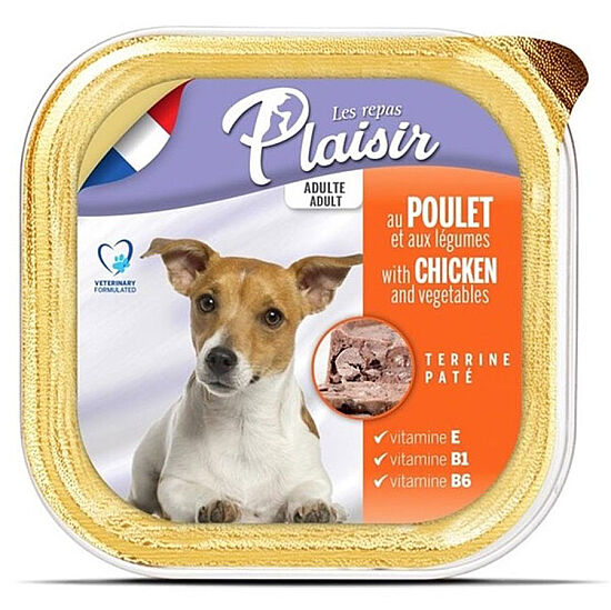 Plaisir Chicken Tavuk Etli Parçalı Pate Köpek Yaş Maması 150 Gr - 1