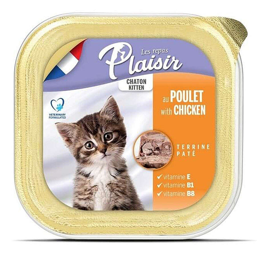 Plaisir Kitten Tavuk Etli Pate Yavru Kedi Yaş Maması 100 Gr