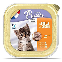 Plaisir Kitten Tavuk Etli Pate Yavru Kedi Yaş Maması 100 Gr - Plaisir