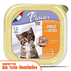 Plaisir Kitten Tavuk Etli Pate Yavru Kedi Yaş Maması 100 Gr - Plaisir