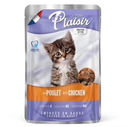 Plaisir - Plaisir Pouch Kitten Soslu Tavuk Eti Parçalı Yavru Kedi Yaş Maması 100 Gr
