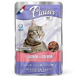 Plaisir Pouch Somon ve Morina Balıklı Soslu Parçalı Kısırlaştırılmış ve Yetişkin Kedi Yaş Maması 100 Gr - Plaisir