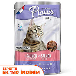 Plaisir Pouch Somon ve Morina Balıklı Soslu Parçalı Kısırlaştırılmış ve Yetişkin Kedi Yaş Maması 100 Gr - 1