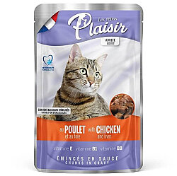 Plaisir Pouch Soslu Tavuk Eti ve Ciğer Parçalı Kısırlaştırılmış ve Yetişkin Kedi Yaş Maması 100 Gr - Plaisir
