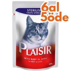 Plaisir Pouch Sterilised Jöle Biftek Parçalı Kedi Yaş Maması 100 Gr - 6 Al 5 Öde - Plaisir
