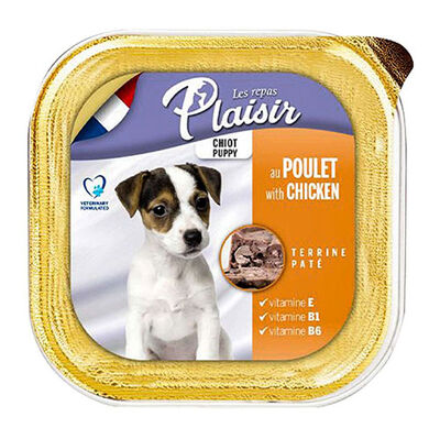 Plaisir Puppy Chicken Tavuk Etli Parçalı ve Soslu Yavru Köpek Konservesi 150 Gr