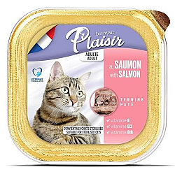Plaisir Somon Balıklı Pate Kısırlaştırılmış ve Yetişkin Kedi Yaş Maması 100 Gr - Plaisir
