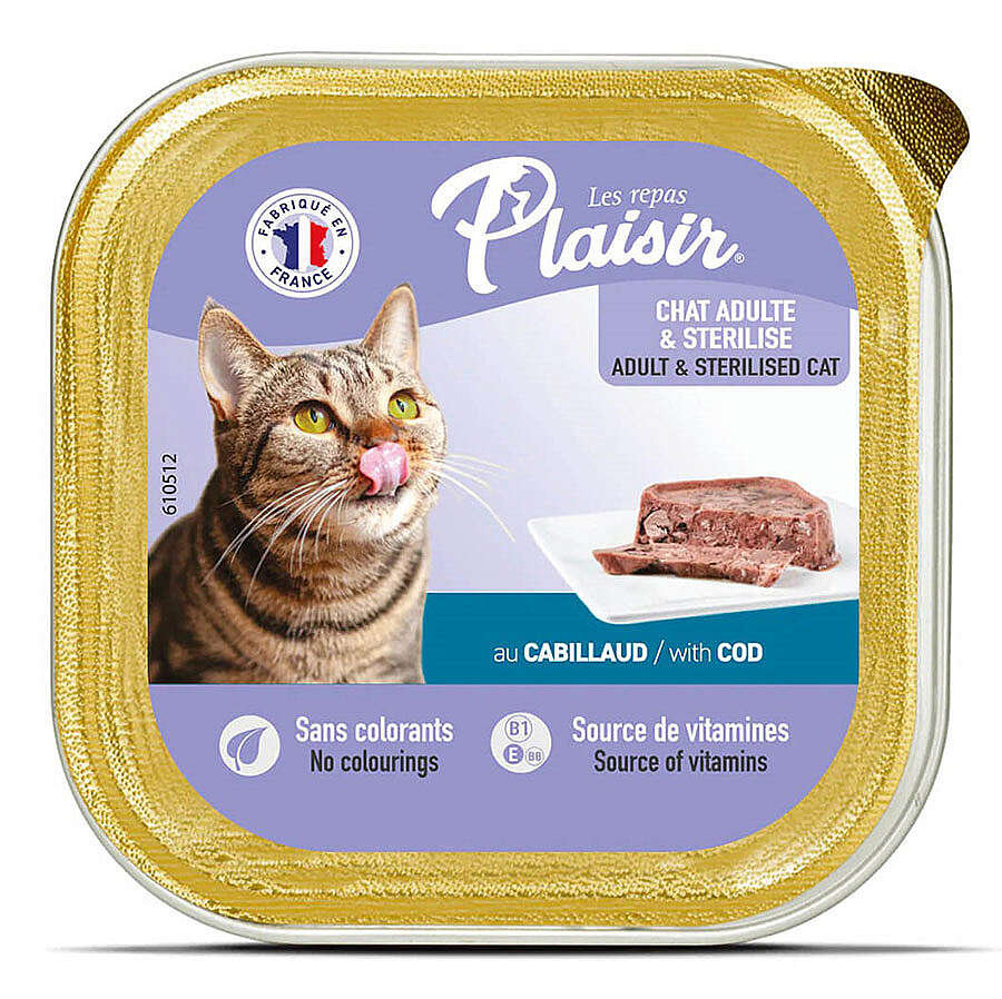 Plaisir Morina Balıklı Pate Kısırlaştırılmış ve Yetişkin Kedi Yaş Maması 100 Gr