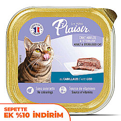 Plaisir Morina Balıklı Pate Kısırlaştırılmış ve Yetişkin Kedi Yaş Maması 100 Gr - Plaisir