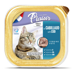 Plaisir - Plaisir Morina Balıklı Pate Kısırlaştırılmış ve Yetişkin Kedi Yaş Maması 100 Gr
