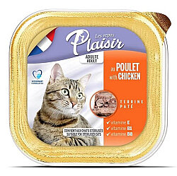 Plaisir Tavuk Etli Pate Kısırlaştırılmış ve Yetişkin Kedi Yaş Maması 100 Gr - Plaisir