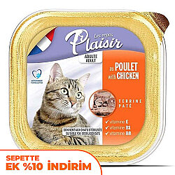 Plaisir Tavuk Etli Pate Kısırlaştırılmış ve Yetişkin Kedi Yaş Maması 100 Gr - Plaisir
