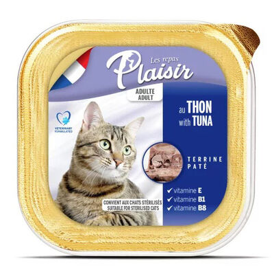 Plaisir Ton Balıklı Pate Kısırlaştırılmış ve Yetişkin Kedi Yaş Maması 100 Gr