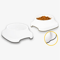 Diğer / Other - Plastart PT255 Sert Plastik Kedi ve Köpek Mama Kabı 2 Lt - Beyaz