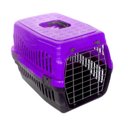 Diğer / Other - Plastic Carrier with Metal Door For Cats and Small Breed Dogs Purple 48,5x32x32 Cm.