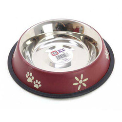 PlayFull Kedi ve Küçük Irk Çelik Mama Su Kabı Bordo 8 Oz - PlayFull