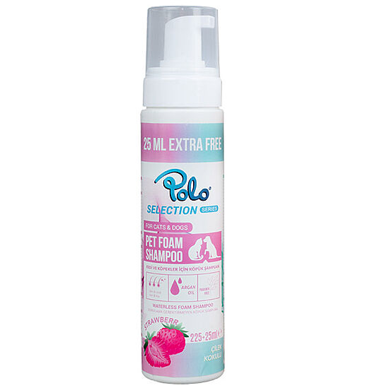 Polo Çilek Kokulu Durulanmayan Kedi ve Köpek Şampuanı 225 + 25 ML - 1